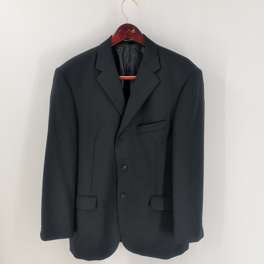 Giorgio Cosani RM3 Three Button‎ Front Wool Classic Coat Blazer Black Size 42